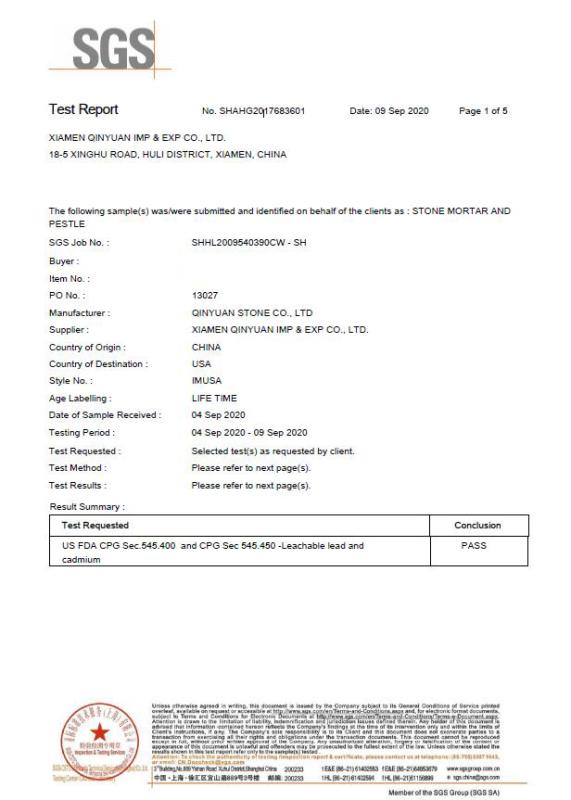 FSC - Xiamen Qinyuan Import And Export Co., Ltd.