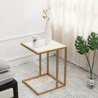 China Coffee table marble table sofa side table marble tops outdoor metal leg table night stand for sale