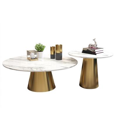 China Coffee table gold metal sofa side table coffee table white marble office bedroom night stand modern furniture for sale