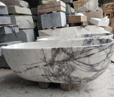 China Freestanding White Marble Bathtubs for sale