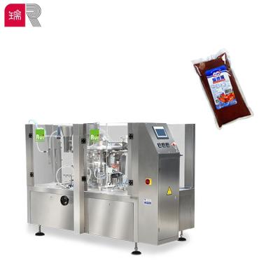 China Easy Operation RUI PACK RL8-200 Automatic Rotary Liquid Sauce Packing And Filling Machine For Premade Pouch And Sachet for sale