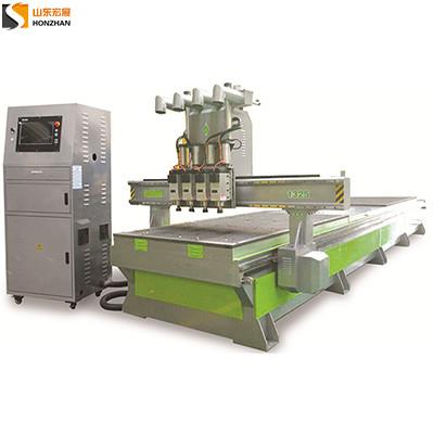 China Honzhan HZ-R1325 Pneumatic Four Spindles Double Vacuum Table Stations CNC Cutting Machine for sale