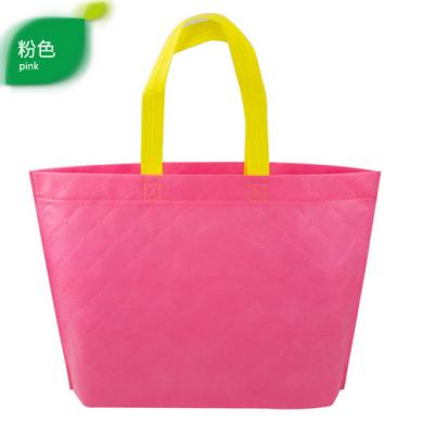 China Hot-selling Fancy Popular Foldable Non woven bag Shopping bag with Lattice emboss for sale