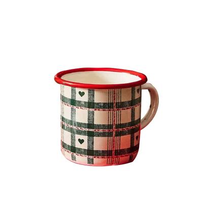 China Sustainable Eco-Friendly Ceramic Creative Enamel Coffee Mug Ceramic Enamel Mug With Handle for sale