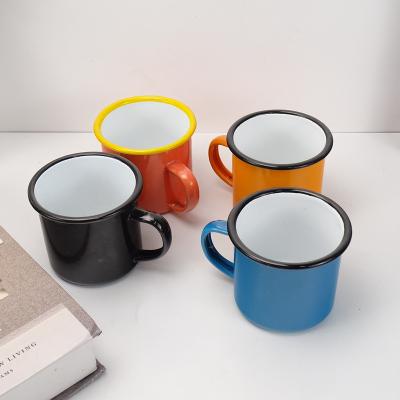 China Viable Enamel Sublimation Printing Mugs Blank Blank Wholesale Sublimation Coffee Mug Enamel Camping Mug for sale