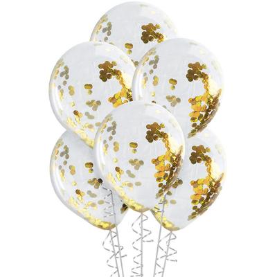 China Gold Balloon Wedding Modern and Luxurious Bubble Confetti Paper Sequin Balloon Birthday Party Decoration Decoration for sale