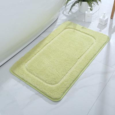 China Solid Color Plush Polyester Door Mat Washable Bathroom Rug Kitchen Mat for sale