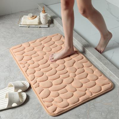 China Style washable explosive pebble embossed door mat 3d mat toilet mat bathroom mat absorbent non-slip bathroom door mat for sale