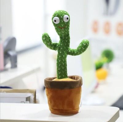 China Hot Selling Talking Spanish English-Arabic Dancing Cactus Toy Stuffed Plush Toy Electric Dancing Cactus Stuffed Toy for sale