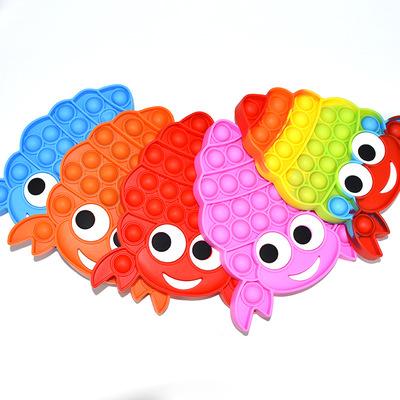 China NEW design 20cm 30cm 40cm silicone hermit crab shaped fidgety person squeeze toys silicone bubble pusher spinner toys for sale