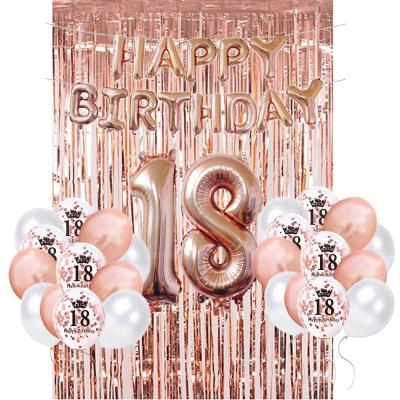 China Foil+ Latex Rose Gold 18.30.40 Birthday Banner Balloon Layout Banner Birthday Party Decoration Balloons for sale