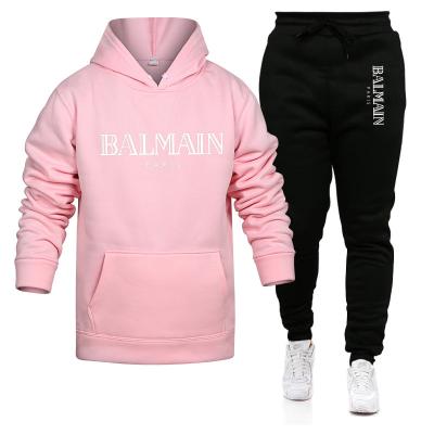 China 2022 men's autumn and winter new sports hooded couples set casual factory wholesale Anti-wrinkle sweater set for sale