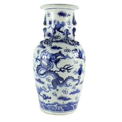 China RZCM03 Traditional Chinese Home Decor 16.5 Inch Dragon Blue And White Vase for sale