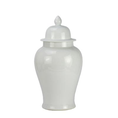 China Freshness Preservation RYNQ190 Plain Color Porcelain Storage Jar White Ginger Jar for sale