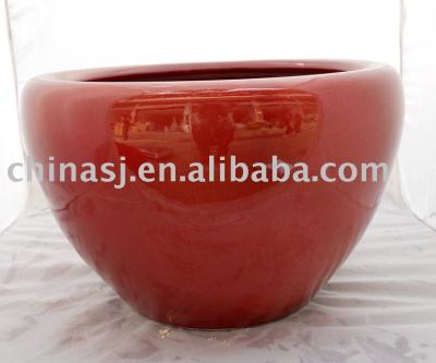 China Ceramic Red Chinese Porcelain Fish Bowl Planter WRYHE07 for sale