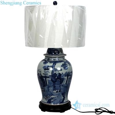 China DS-RZFI05-B Portrait Art Style Modern Pure Hand Painted Porcelain Lamp for sale