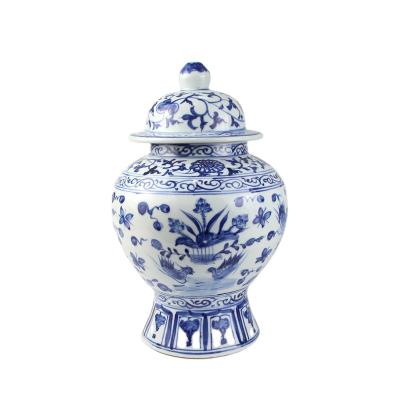 China DS109-RYUV23 Ming Dynasty Fashion Home Decoration Modern Light Blue Ceramic Ginger Pot Blue White for sale