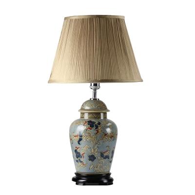 China DS44-RYPU New Easy Clean Design Floral Pattern Vintage Ginger Jar Lamps for sale