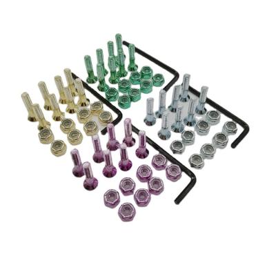 China Wholesale Adult Skateboard Hardware 1inch Colored Skateboard Bolts With Skateboard Hex Screws And Nuts for sale