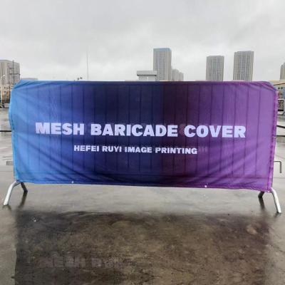 China Outdoor Advertising Display Polyester Mesh Double Sides Cover Customized Printing Temporary Heras Fence Canvas Mesh Banner for sale