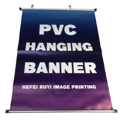 China Outdoor Advertising Display Store PVC Hanging Straight Soft Double Sides Printed Vinyl Poster Hanging Banner for sale