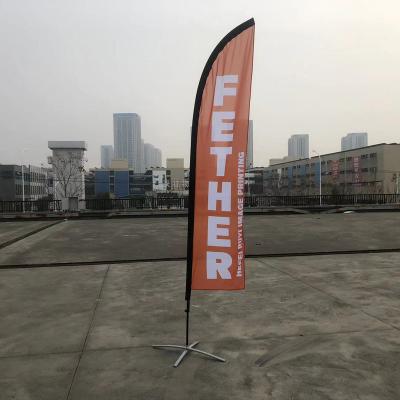 China Outdoor Advertising Display Single Side Printed Advertising Feather Flag Banner for sale