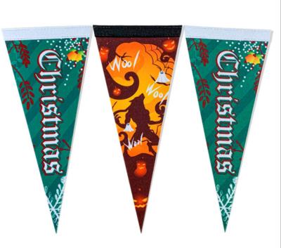 China Customized Printed Felt Hanging Flag Sports Club Felt Triangle Pennant Banner for sale