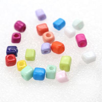 China Fashionable Small Size Cube Seed Glass Beads For Jewelry Making And Lady Dress for sale