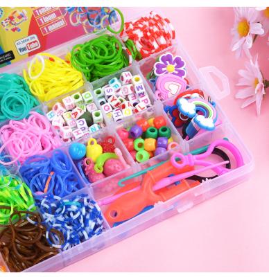 China Hot Sales Educational DIY Toy Set 32 ​​Grids Rainbow Hand Knitted Loom Kit Loom Rubber Brands Band Set for DIY Projects for sale