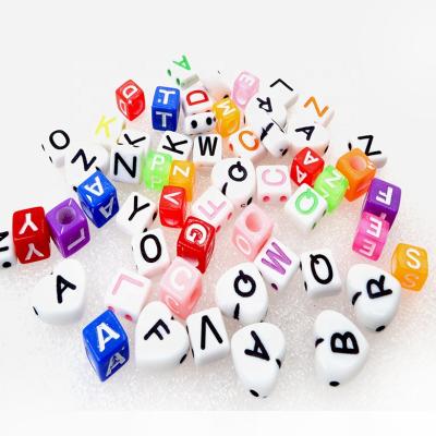 China DIY Colorful Beads For Kids Plastic DIY Colorful Alphabet Beads ABS Acrylic Beads For Kids Jewelry Making for sale