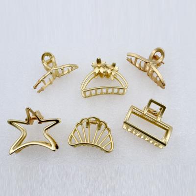 China Mini Hair Claw Alloy Small Size Hair Claw Geometric Shape Hair Claw New Styles Metal Korean Hair Accessories For Women Lady for sale