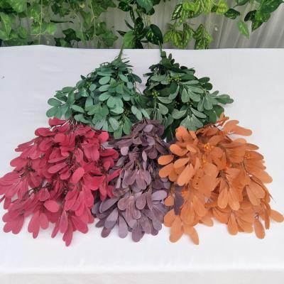 China Waterproof Wholesale Decorative Artificial Leaves Artificial Jujube Leaves For Home Decorations And Weddings 58cm Tall L19165 for sale