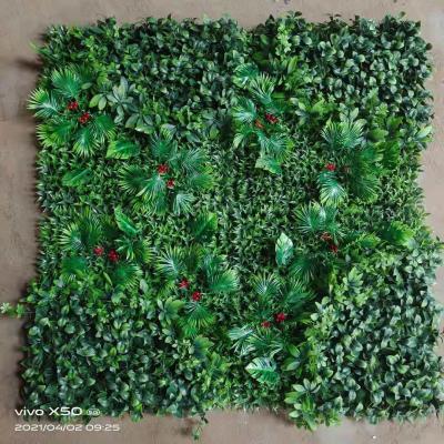 China Waterproof 1*1m Plant Wholesale Decorative Green Artificial Wall Boxwood Hedge For Green Exterior Wall AP18406 for sale