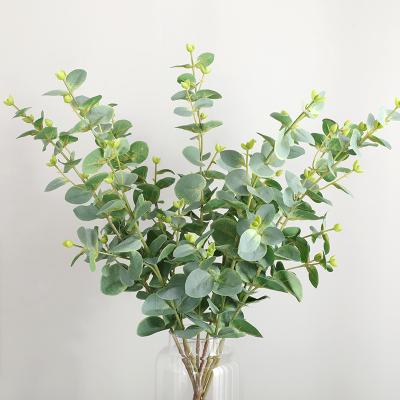 China L19582 Waterproof Wholesale Decorative Artificial Eucalyptus Leaves For Flower Arrangements And Wedding Decorations 70cm for sale