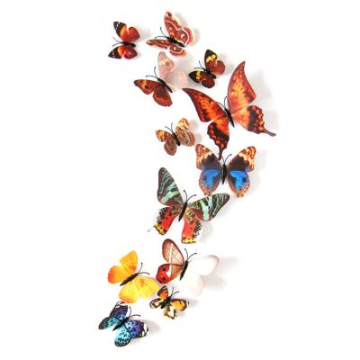 China PVC 12 Pieces 3D Butterfly Stickers Wall Stickers For Home Decoration for sale