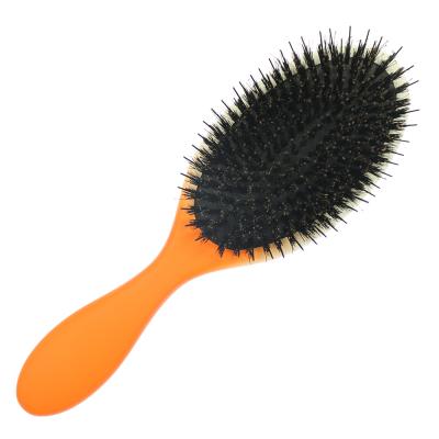 China Custom Label Compact Natural Boar Hair Extension Brush Anti-Static Wig Hair Brush for sale