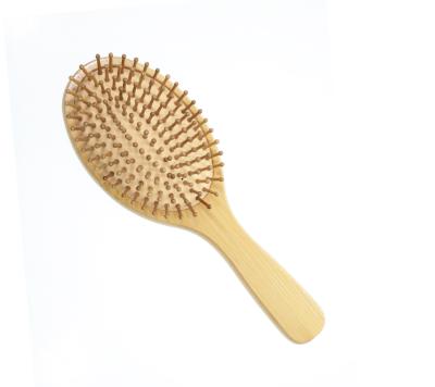 China Private Label Home Bamboo Body Design Oval Cushion With Natural Wooden Pins Hairbrush for sale