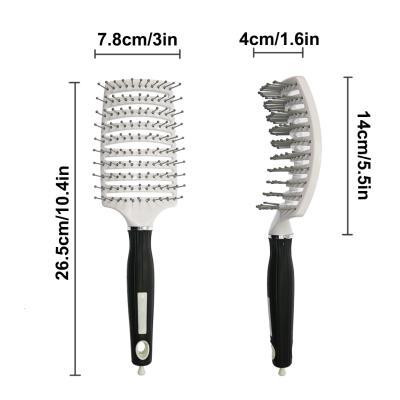 China Duct Hair Brush Massage Waterproof Anti-static Heat Resistant Curved Detangling Brush For Pro Hair Salon Barber Hair Styling for sale