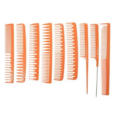 China Salon Barber Styling Cutting Tools Professional Color Orange Salon Custom Barber Hair Cutting Comb Carbon Fiber Hair Comb for sale