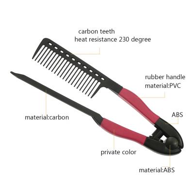 China Professional Hair Salon Salon Tool Heat Resistance Hair Straightening Iron Easy Comb for sale