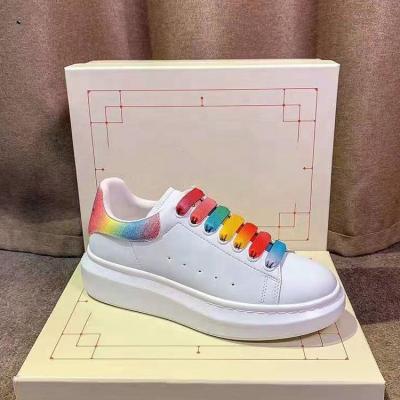 China CUSHIONING Luxury Skateboarding Shoes Alaxande Platform Mcqueens Chunky Trainers Increase Flat Bottom Designer Shoes White Women for sale