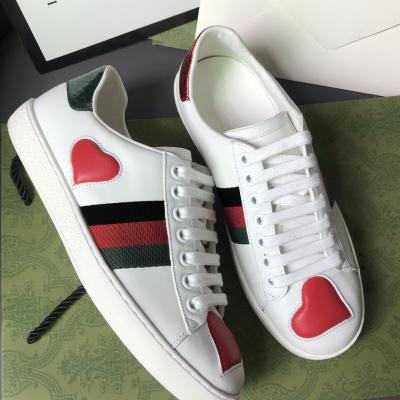 China CUSHIONING Really Wild Ace Casual Lace-Up Sneaker White Women Small Genuine Leather Flat Shoes GG Genuine Leather With Logo Box for sale