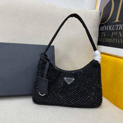 China Fashion Famous Brands Luxury Diamond Handbags Women Diamond Armpit Sling Bag for sale