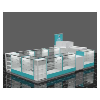 China Modern Attractive Cell Phone Accessories Kiosk Customized Design For Mall Cell Phone Kiosk With Phone Repair Bar for sale