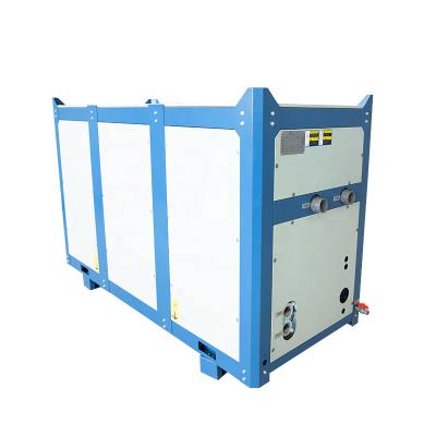 China Deluxe Industrial Cooling System Enclosed Vertical Concrete Chiller Machine Water Cooled Refrigerator Manufacturer for sale