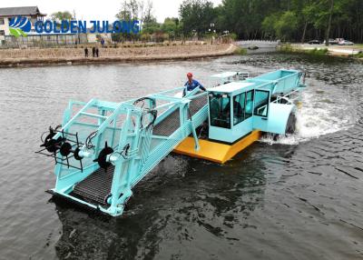 China Máquina de colheita de ervas daninhas aquáticas para limpeza da superfície da água do rio com capacidade personalizável à venda