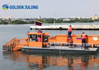 China JULONG Barco de limpieza de basura personalizado para la recolección de basura de superficie del río lago en venta