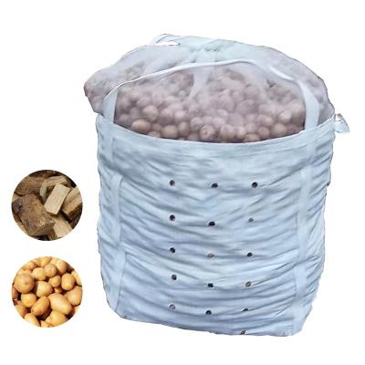 China 1000kgs breathable aerated net Mesh Ventilated Big Bag for firewood mesh wholesale firewood bags for firewood 180 mesh bag kly UV for sale