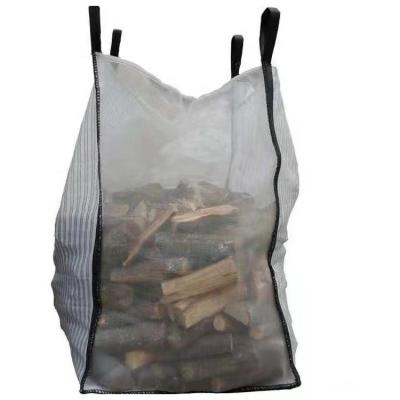 China Breathable 500kg 1000kg 1500kg Vented Firewood Mesh FIBC Bag Breathable Mesh Jumbo Big Bags Ventilated For Firewood Potato Onions for sale