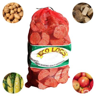 China Wholesale 15kg 20kg 25kg High Quality Firewood Aerated Bag Potato Onion Tote Bag Airy Net Vegetable Fruit PP Mesh Bags for sale